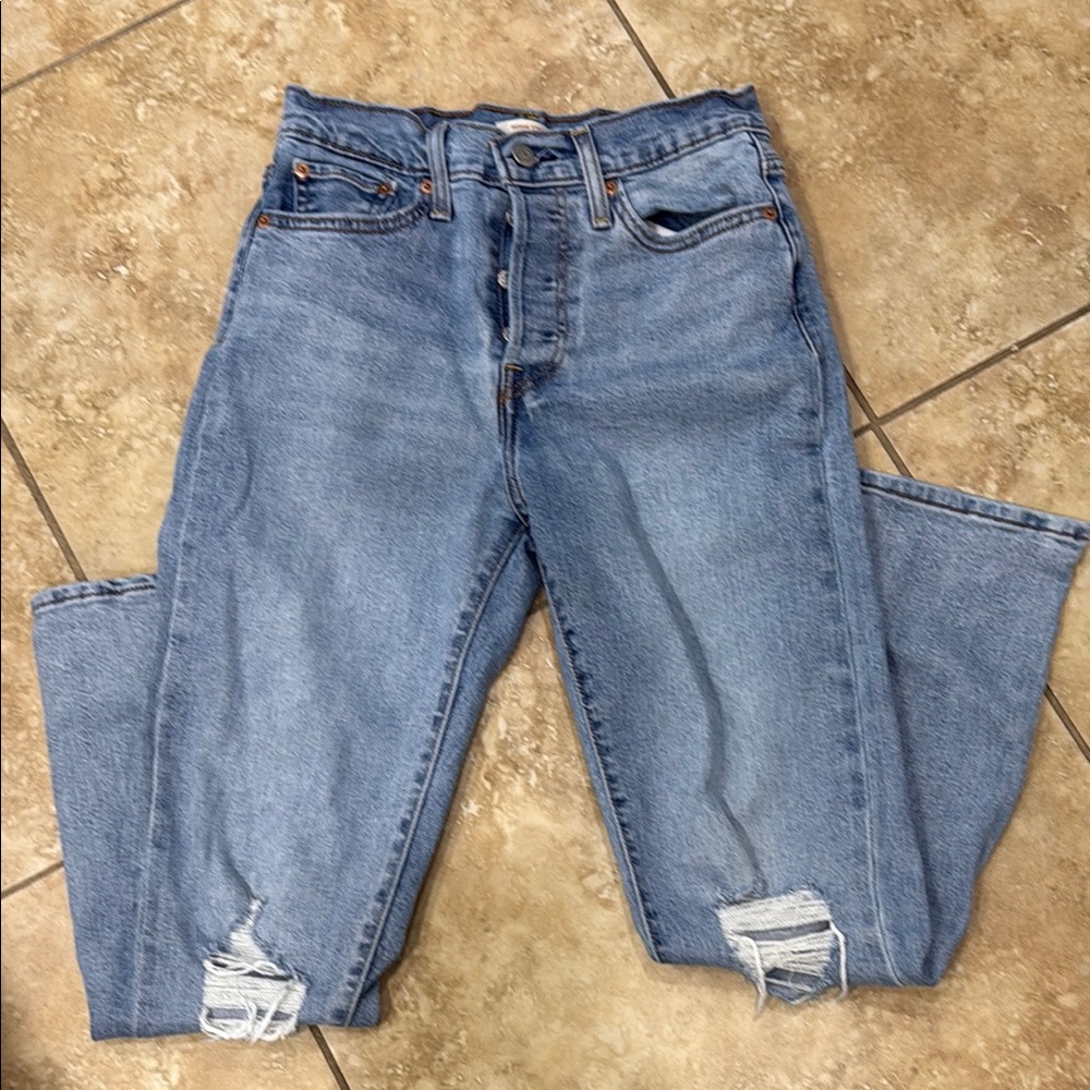 Classic Blue Distressed Women's Jeans